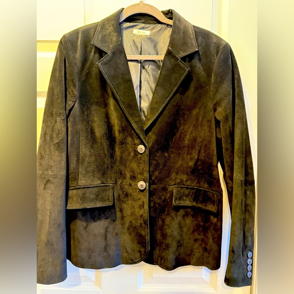 Quality Black suede jacket, est. size Med